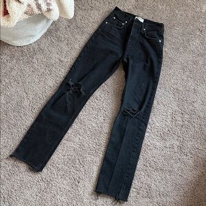 Agolde Black Straight Leg Jeans